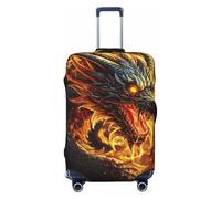 LPSRTWE Reisegepäckhülle, kratzfest, elastisch, dick, Gepäckschutz, waschbar, Motiv: chinesischer Drache, Kofferhülle, passend für 45,7 - 81,3 cm Gepäck, Schwarz , XL