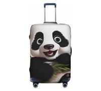 LPSRTWE Reisegepäckhülle, kratzfest, elastisch, dick, Gepäckschutz, waschbar, niedlicher Panda-Kofferhülle, passend für 45,7 - 81,3 cm Gepäck, Schwarz , L