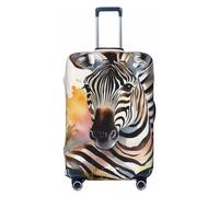 LPSRTWE Reisegepäckhülle, kratzfest, elastisch, dick, Gepäckschutz, waschbar, niedliches Zebra-Aquarell-Kofferhülle, passend für 45,7 - 81,3 cm Gepäck, Schwarz , S