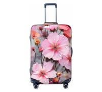 LPSRTWE Reisegepäckhülle, kratzfest, elastisch, dick, Gepäckschutz, waschbar, schöne Blumen-Kofferhülle, passend für 45,7 - 81,3 cm Gepäck, Schwarz , M