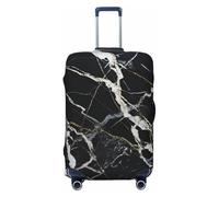 LPSRTWE Reisegepäckhülle, kratzfest, elastisch, dick, Gepäckschutz, waschbar, schwarzer und weißer Marmor, passend für 45,7 - 81,3 cm (18 - 32 Zoll) Gepäck, Schwarz , M