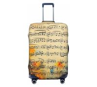 LPSRTWE Reisegepäckhülle, kratzfest, elastisch, dick, Gepäckschutz, waschbar, Vintage-Musiknoten, Kofferhülle, passend für 45,7 - 81,3 cm Gepäck, Schwarz , XL