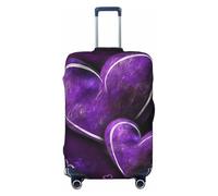 LPSRTWE Reisegepäckhülle, kratzfest, elastisch, dick, Gepäckschutz, waschbar, violette Herzen, Kofferhülle, passend für 45,7 - 81,3 cm Gepäck, Schwarz , M