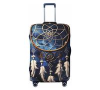 LPSRTWE Reisegepäckhülle, kratzfest, elastisch, dick, Gepäckschutz, waschbar, weiß, Fantasie-Traumfänger, Kofferhülle, passend für 45,7 - 81,3 cm Gepäck, Schwarz , S