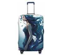 LPSRTWE Reisegepäckhülle, kratzfest, elastisch, dick, waschbar, Meerjungfrauen-Kofferhülle, passend für 45,7 - 81,3 cm (18 - 32 Zoll) Gepäck, Schwarz , M