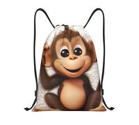 LPSRTWE Rucksack mit Kordelzug, wasserdicht, niedlicher Affe, leicht, Sport, Fitnessstudio