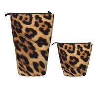 LPSRTWE Teleskop-Bleistifttasche, Zebra-Stiftehalter, Stehendes Federmäppchen, niedlicher Ständer, Organizer, Pop-Up-Kosmetiktasche mit Reißverschluss, tragbares Federmäppchen für Büro, Rauer