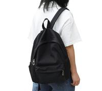 LQHYDMS Schulrucksack Arbeitskleidung Solide Farbe Große Kapazität Schultasche Koreanische Version Mode Einfache Casual Männer Rucksack College Student Rucksack Frauen-schwarz-b