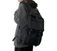 LQHYDMS Schulrucksack Arbeitskleidung Solide Farbe Große Kapazität Schultasche Koreanische Version Mode Einfache Casual Männer Rucksack College Student Rucksack Frauen-schwarz