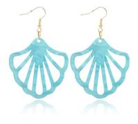 LQIOACU 1 Paar Muschel Ohrringe, Ohrringe muschel, Für meerjungfrau kostüm damen, Meerjungfrau schmuck, Grün