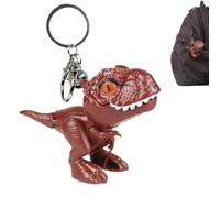 LQTSLFM Cute Dinosaur Keychain,Niedlicher Dinosaurier Schlüsselanhänger,Schlüsselanhänger Dino,Handmade Modeschmuck-Anhänger Schlüsselring Schlüsselband Keyrin (braun)