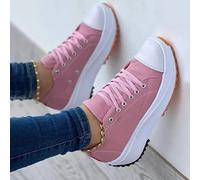 LQWE Platform Canvas Schuhe für Frauen 2022 Mode-Trainer, Fashion Womens Trainer Damen Turnschuhe,Atmungsaktive Damen Walking Wohnung Wohnung Sommer Strand (Size:39EU,Color:Rosa)