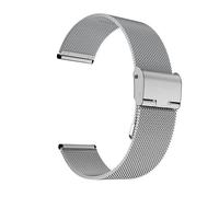 LQXHZ 14 16 18 20 22 24 Mm Schnellverschluss-Uhrenarmband Aus Edelstahl Und Milanaise, Ersatz For Wasserdichtes Uhrenarmband(Milan-Silver,18mm)