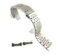 LQXHZ 16 Mm 18 Mm 19 Mm 20 Mm 21 Mm 22 Mm 316L Massives Edelstahl-Uhrenarmband Mit Schmetterlingsverschluss(Silver Rose Gold,19mm)