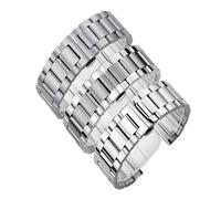 LQXHZ 18 20 22 24 Mm Uhrenarmband Aus Edelstahl, Faltbares Uhrenarmband Aus Metall Mit Schnalle For Uhrenarmbandzubehör Mit Werkzeug(All matte Silver,24mm)