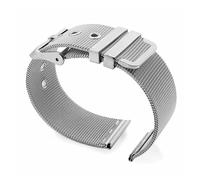 LQXHZ 18 mm 20 mm 22 mm 24 mm Metallarmband, 0,4 mm Mesh-Armband, Edelstahlarmband, Dornschließe, Milanaise-Uhrenarmband, kompatibel mit Omega Seamaster(Silver,18mm)
