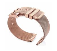LQXHZ 18 mm 20 mm 22 mm 24 mm Metallarmband, 0,4 mm Mesh-Armband, Edelstahlarmband, Dornschließe, Milanaise-Uhrenarmband, kompatibel mit Omega Seamaster(Rose Gold,20mm)