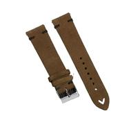 LQXHZ 18mm 20mm 22mm Wildleder Leder Vintage Uhrenarmband Blau Uhrenarmband Ersatzarmband Sportarmband Uhrenzubehör(Brown black,22mm)