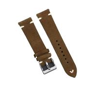 LQXHZ 18mm 20mm 22mm Wildleder Leder Vintage Uhrenarmband Blau Uhrenarmband Ersatzarmband Sportarmband Uhrenzubehör(Brown white,22mm)