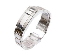 LQXHZ 20 Mm 21 Mm Armband Kompatibel Mit Rolex SUBMARINER DAYTONA Faltschließe Uhrenarmband 904L Edelstahl Uhrenarmband Zubehör (Color : Bright silver, Size : 20mm With logo)