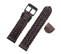 LQXHZ 20mm 22mm 24mm Echtes Leder Geflochtenes Uhrenarmband Männer Frauen Schnellverschluss Rindsleder Armband Armband Zubehör(Brown black buckle,20mm)