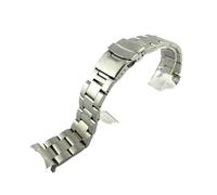 LQXHZ 20mm 22mm Massives Edelstahlarmband Gebogenes Ende Faltschließe Herren Metall Ersatzband Armband Uhrenzubehör(C,22mm)