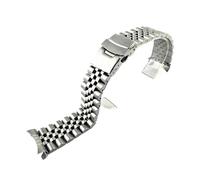 LQXHZ 20mm 22mm Massives Edelstahlarmband Gebogenes Ende Faltschließe Herren Metall Ersatzband Armband Uhrenzubehör(B,22mm)