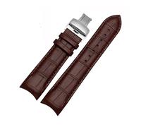 LQXHZ 22 Mm 23 Mm 24 Mm Echtleder-Armband Mit Gebogenem Ende, Kompatibel Mit Tissot Uhrengürtel 1853 COUTURIER T035627A T035407A T035439 Herrenarmband(Brown-silver,22mm)