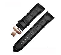 LQXHZ 22 Mm 23 Mm 24 Mm Echtleder-Armband Mit Gebogenem Ende, Kompatibel Mit Tissot Uhrengürtel 1853 COUTURIER T035627A T035407A T035439 Herrenarmband(Black-rose gold,24mm)