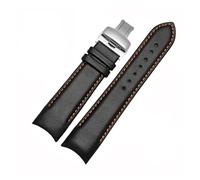 LQXHZ 22 Mm 23 Mm 24 Mm Echtleder-Armband Mit Gebogenem Ende, Kompatibel Mit Tissot Uhrengürtel 1853 COUTURIER T035627A T035407A T035439 Herrenarmband(Oragne line-silver,24mm)