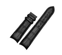 LQXHZ 22 Mm 23 Mm 24 Mm Echtleder-Armband Mit Gebogenem Ende, Kompatibel Mit Tissot Uhrengürtel 1853 COUTURIER T035627A T035407A T035439 Herrenarmband(Black-no buckle,24mm)