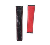 LQXHZ 22 Mm 24 Mm Schicht Rindsleder Uhrenarmband Kompatibel Mit TAG Heuer Aquaracer Carrera Monaco F1 Uhrenarmband Band Gürtel Armband Zubehör(BLACK WHITE,WITH BLACK BUCKLE_24MM)