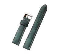 LQXHZ Echtes Kalbslederarmband Business-Uhrenarmband 14/16/18/20/22/24 Mm Nähte Braune Riemen(Green,16mm)