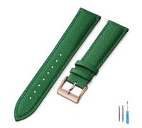 LQXHZ Echtes Leder Uhrenarmband 16mm 18mm 20mm 22mm Gurt For Mann Frauen Handgelenk Uhrenarmband(Green-RG,18mm)