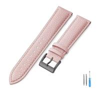 LQXHZ Echtes Leder Uhrenarmband 16mm 18mm 20mm 22mm Gurt For Mann Frauen Handgelenk Uhrenarmband(Pink-BK,16mm)