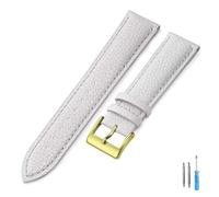 LQXHZ Echtes Leder Uhrenarmband 16mm 18mm 20mm 22mm Gurt For Mann Frauen Handgelenk Uhrenarmband(White-G,14mm)