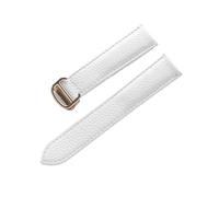 LQXHZ Gürtel Leder Uhrenarmband Litschi Weiches Herrengürtel Damen Armbandersatz Kompatibel Mit Cartier Tank London Blue Uhrenzubehör(White Gold Buckle,22mm)