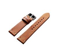 LQXHZ Handgefertigtes Uhrenarmband aus Rindsleder mit Nähten, 18 mm, 19 mm, 20 mm, 21 mm, 22 mm, mattes Leder(Light Brown,20mm)