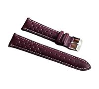 LQXHZ Handgefertigtes Uhrenarmband Aus Weichem Echtleder, 18 Mm, 20 Mm, 22 Mm, 24 Mm, Poröses Belüftungsarmband, Ersatz For Uhren(Wine red,20mm)