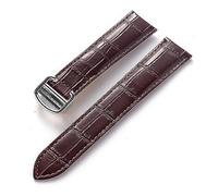 LQXHZ Herren Damen Lederband Ersatz Cartier Tank London Solo Key Faltschließe 17/18/20/22MM Leder Uhrenarmband Zubehör(Brown,22)