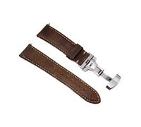 LQXHZ Kalbsleder-Armband Business-Uhrenarmband 14/16/18/20 mm 22 mm Schmetterlingsschnalle Nähte Riemen(Dark Brown,14mm)