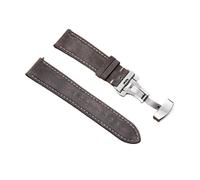 LQXHZ Kalbsleder-Armband Business-Uhrenarmband 14/16/18/20 mm 22 mm Schmetterlingsschnalle Nähte Riemen(Gray,22mm)