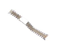 LQXHZ Luxusarmband 13/17/18/19/20/21/22 Mm Metallarmband Mit Gebogenem Ende, Kompatibel Mit Rolex DATEJUST Edelstahlarmband Herrenuhrenzubehör (Color : Silver Gold, Size : 13mm)
