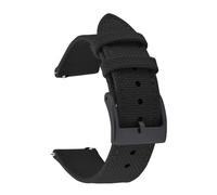LQXHZ Segeltuch-Uhrenarmband, 18 mm, 20 mm, 22 mm, Canvas, Nylon, Lederband, Schnellverschluss, Damen und Herren, Gürtelersatz(Black-Black,22mm)