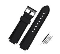 LQXHZ Silikon-Gummi-Uhrenarmband, Kompatibel Mit Oris Aquis-Uhrenarmband, Konvexes Armband, Edelstahl-Dornschließe, Armband, Schwarz, 24 Mm X 11 Mm(Black black buckle,24-11mm)