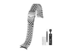 LQXHZ Solide Edelstahl Metall Uhrenarmband 20mm 22mm Zubehör Gürtel Armband(Silver Three beads,22mm)