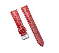 LQXHZ Uhrenarmbänder aus echtem Leder 12/14/16/18/20/22/24 mm Uhrenarmband Stahldornschließe Hochwertiges Handgelenksgurtarmband(Red,20mm)