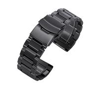 LQXHZ Uhrenarmband Aus Massivem Edelstahl Mit Faltschließe, Metallarmband, 18 Mm, 19, 20, 21, 22, 23, 24, 25(Black,23mm)