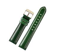 LQXHZ Uhrenarmband Aus Weichem Rindsleder Mit Bambusmuster, 16 Mm, 18 Mm, 20 Mm, 22 Mm, For Herren Und Damen, Faltschließe, Grün, Wasserdicht(C golden pin,18mm)