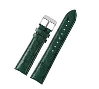 LQXHZ Uhrenarmband Aus Weichem Rindsleder Mit Bambusmuster, 16 Mm, 18 Mm, 20 Mm, 22 Mm, For Herren Und Damen, Faltschließe, Grün, Wasserdicht(D silver pin,18mm)